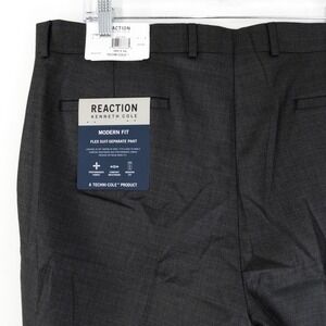 Kenneth Cole Reaction Techni-Cole Men's 38x32 Modern Fit Dress Pants Dark Gray